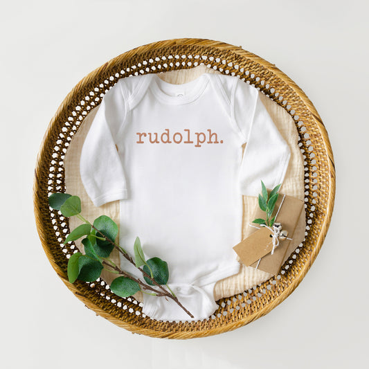 Rudolph Puff Print | Baby Graphic Long Sleeve Onesie