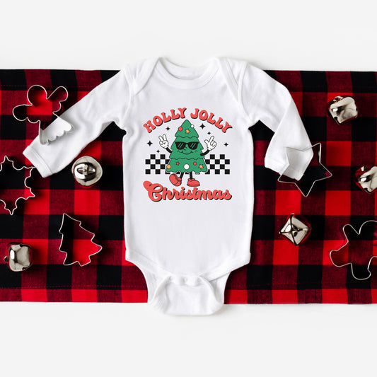 Holly Jolly Christmas Tree | Baby Graphic Long Sleeve Onesie