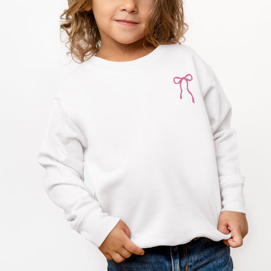 Embroidered Thin Bow | Toddler Graphic Sweatshirt