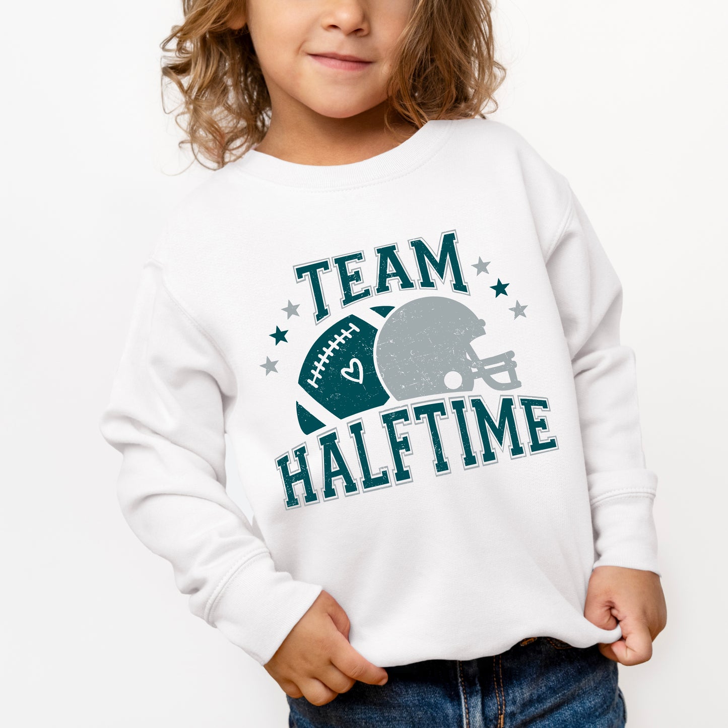 Team Halftime Distressed - Green | Toddler Graphic Sweatshirt