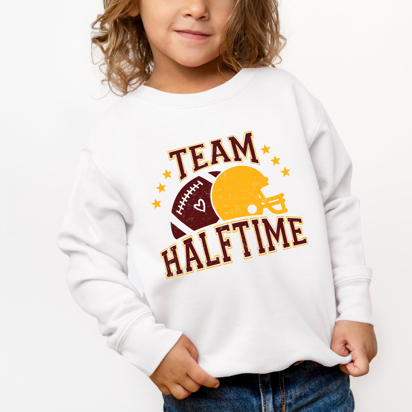 Team Halftime Distressed - Maroon | Toddler Graphic Sweatshirt