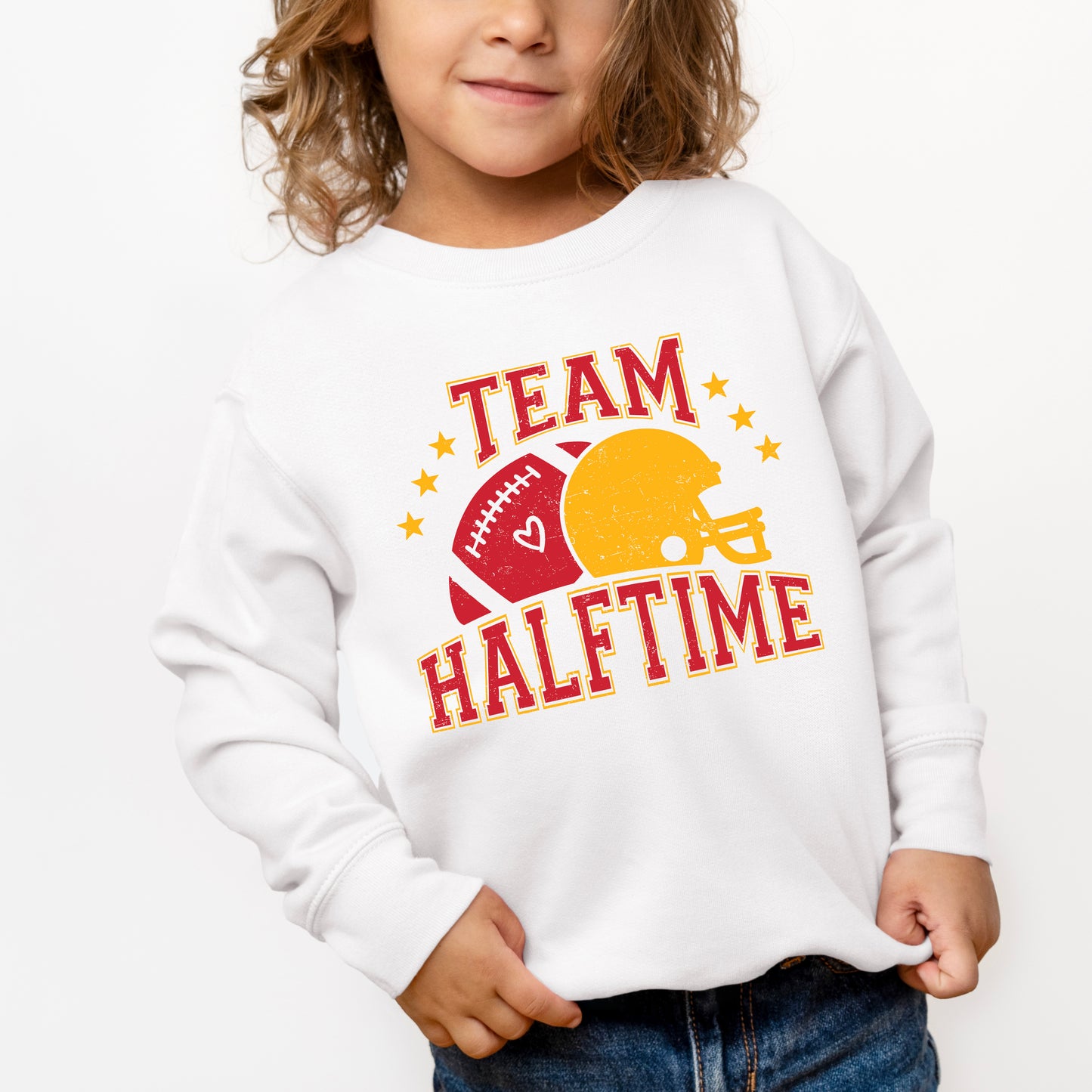 Team Halftime Distressed - Red | Toddler Graphic Sweatshirt