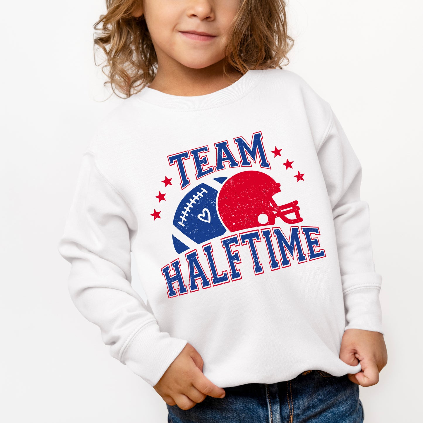 Team Halftime Distressed - Blue | Toddler Graphic Sweatshirt