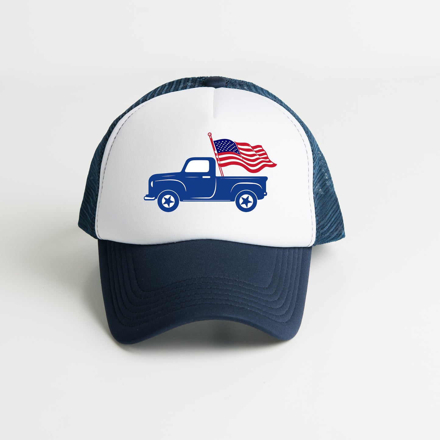 Truck With Flag | Youth Foam Trucker Hat