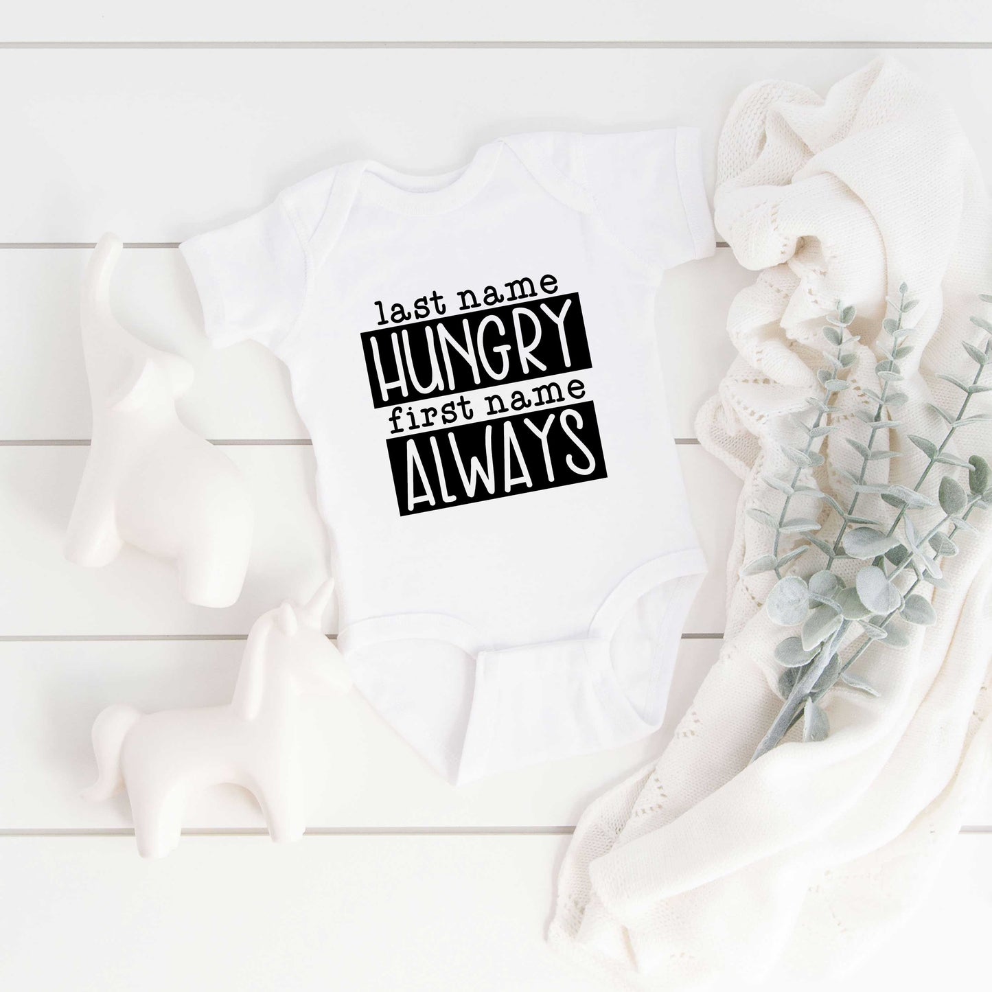 Last Name Hungry | Baby Graphic Short Sleeve Onesie