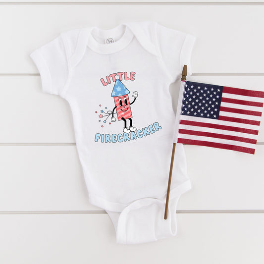 Retro Little Firecracker | Baby Graphic Short Sleeve Onesie