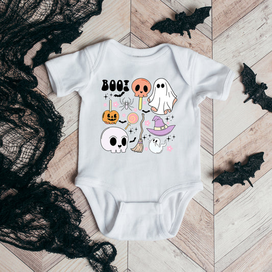 Boo Chart | Baby Graphic Short Sleeve Onesie