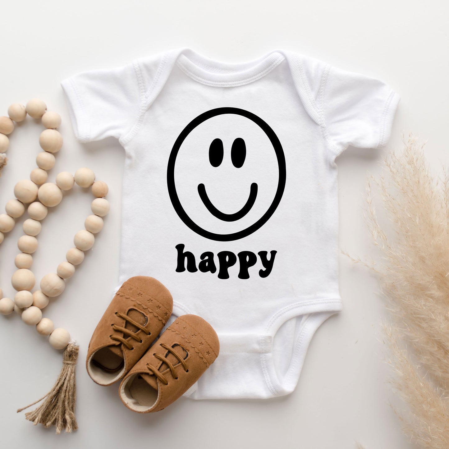 Happy Face | Baby Graphic Short Sleeve Onesie