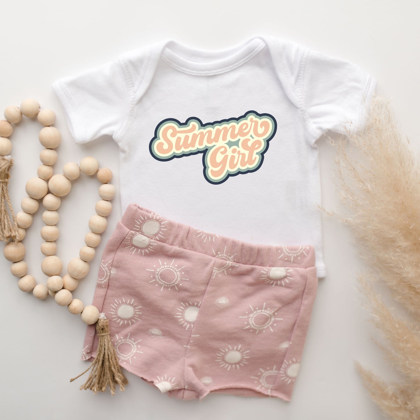 Summer Girl Retro | Baby Graphic Short Sleeve Onesie