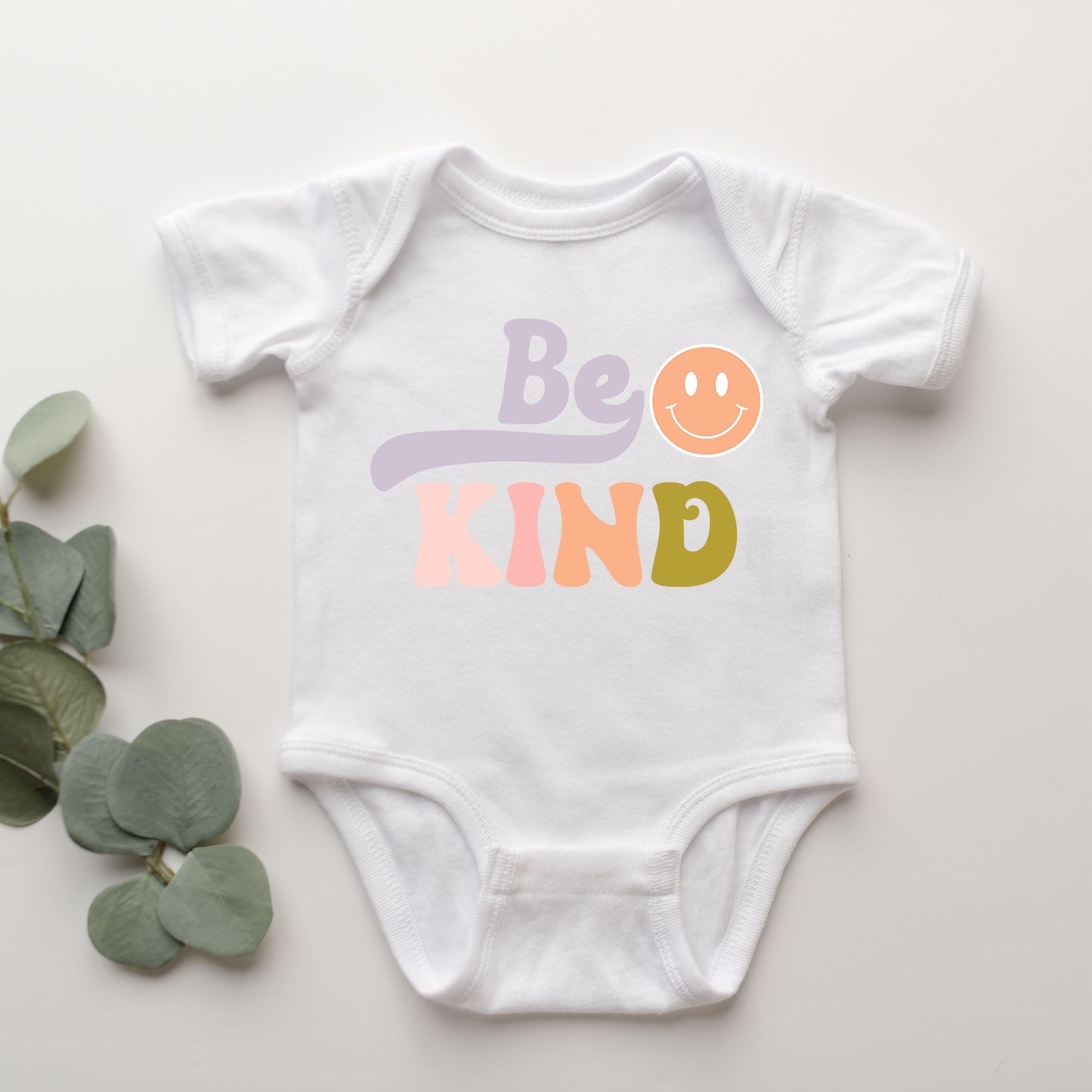 Be Kind Smiley Face | Baby Graphic Short Sleeve Onesie