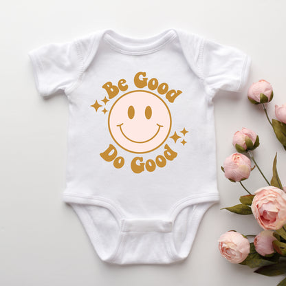 Be Good Do Good Smiley Face | Baby Graphic Short Sleeve Onesie