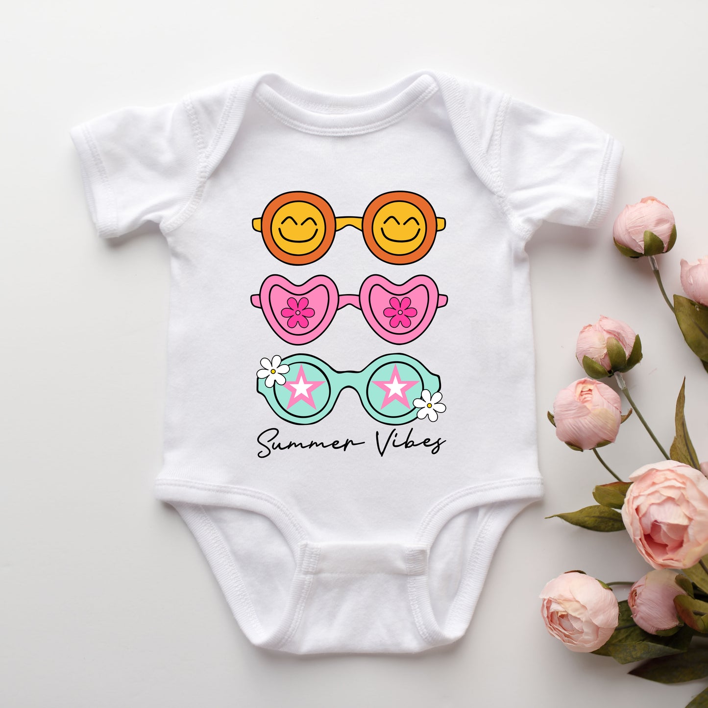 Sunnies Summer Vibes | Baby Graphic Short Sleeve Onesie