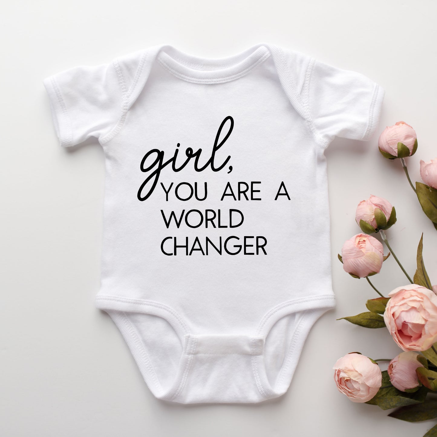 Girl World Changer | Baby Graphic Short Sleeve Onesie