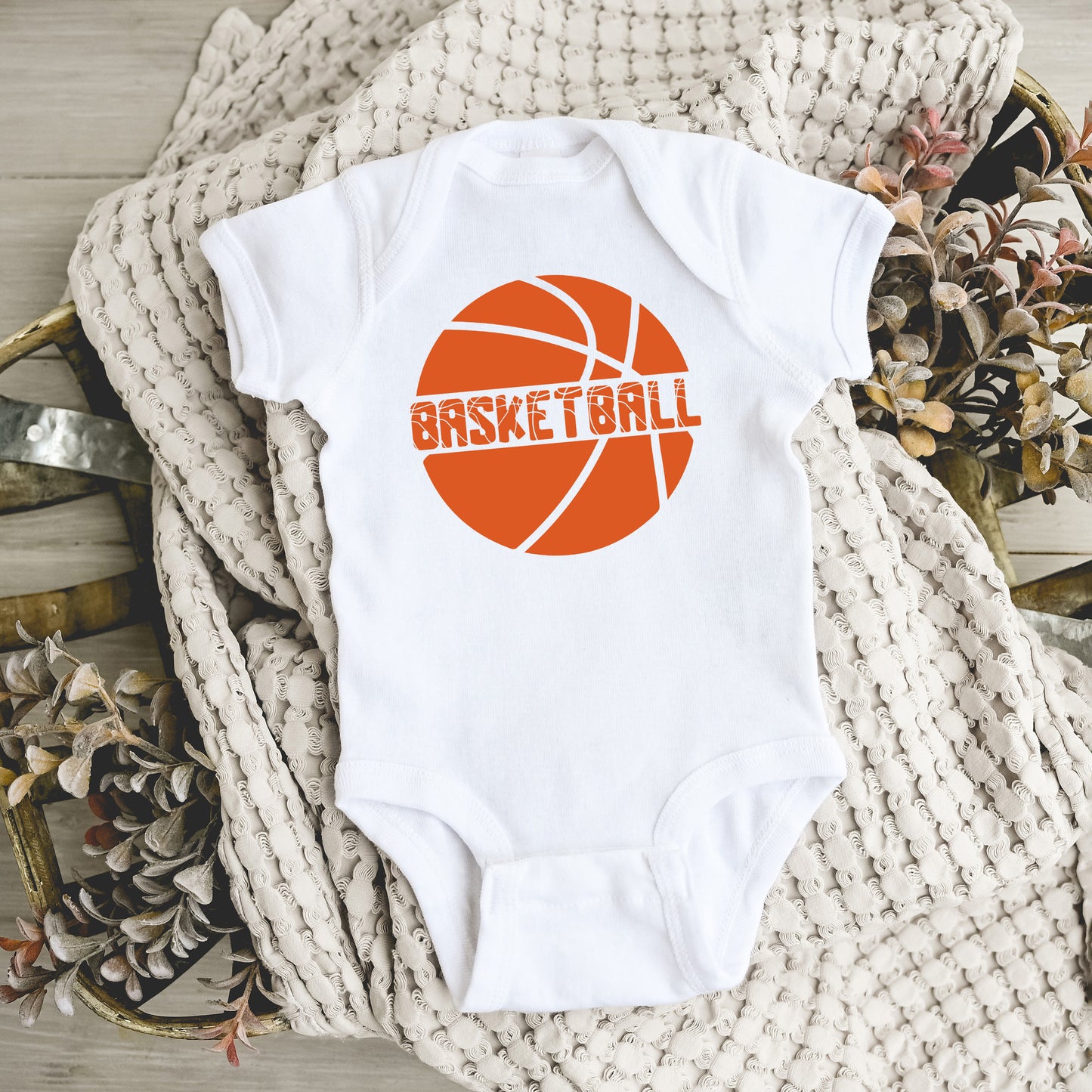 Basketball With Ball | Baby Graphic Short Sleeve Onesie