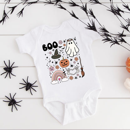Boo Collage | Baby Graphic Short Sleeve Onesie