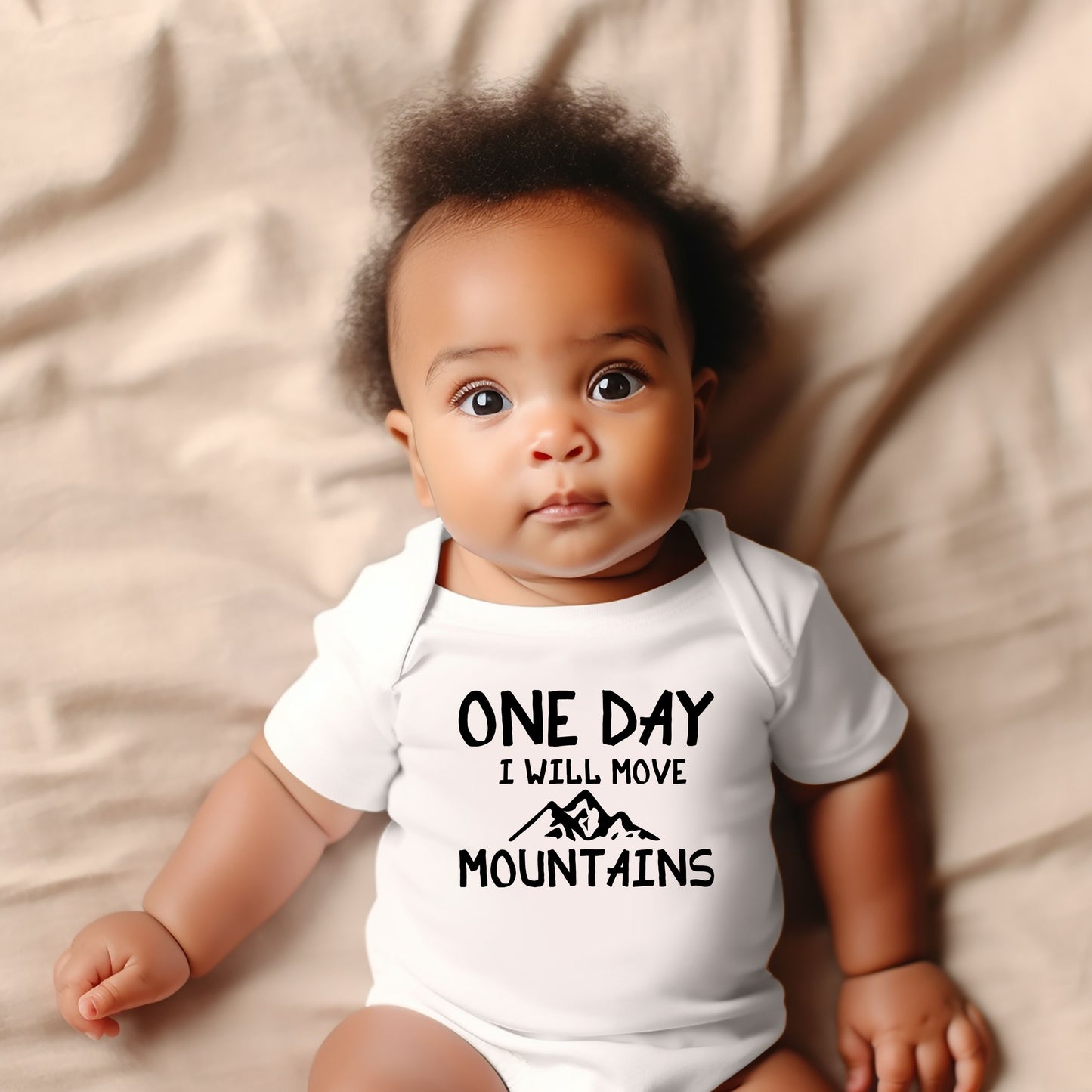 One Day I Will Move Mountains | Baby Graphic Short Sleeve Onesie