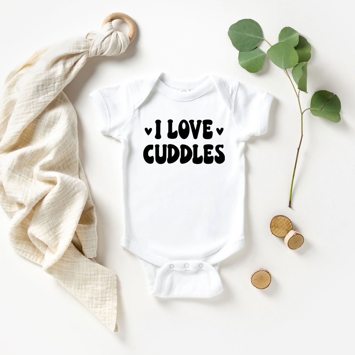 I Love Cuddles | Baby Graphic Short Sleeve Onesie