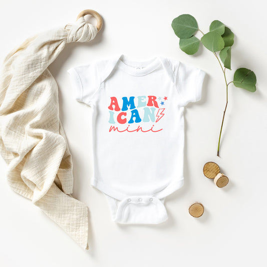 American Mini Lightning Bolt | Baby Graphic Short Sleeve Onesie