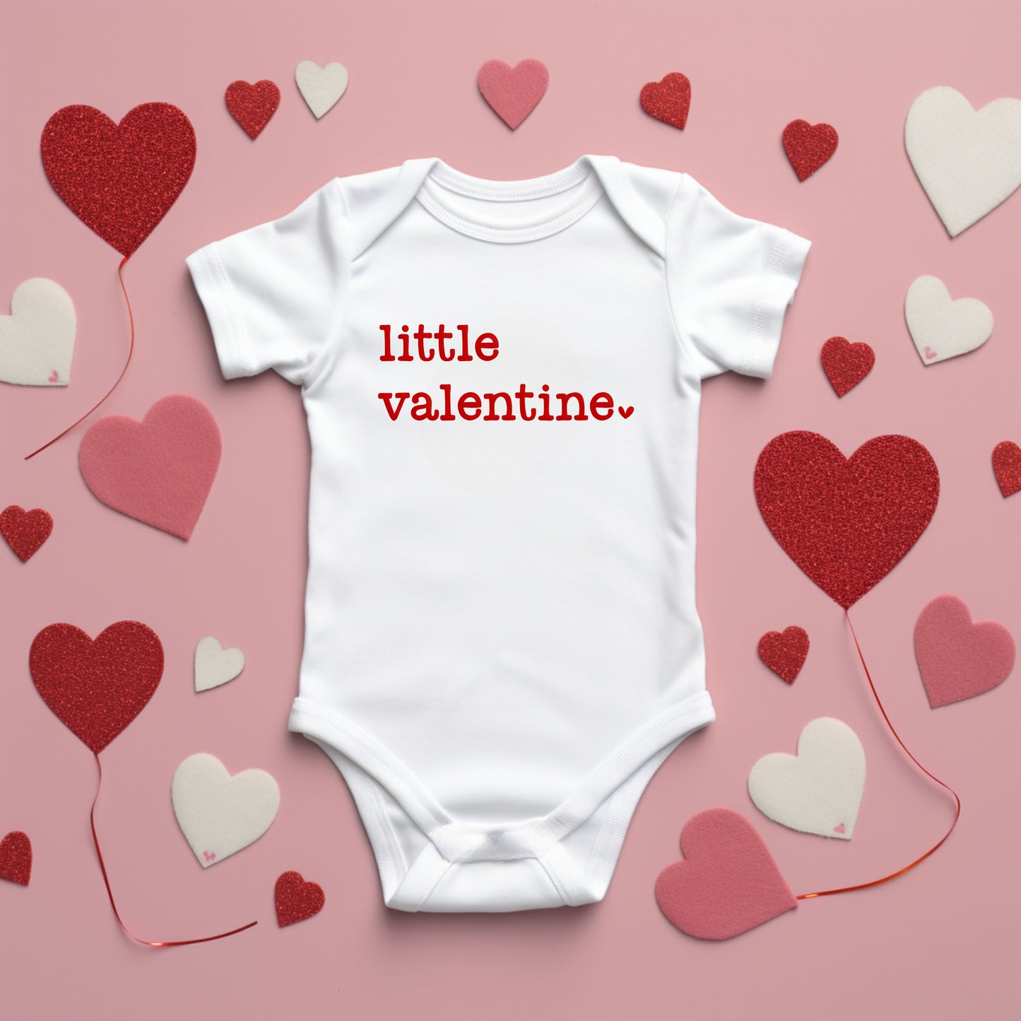 Little Valentine Puff Print | Baby Graphic Short Sleeve Onesie