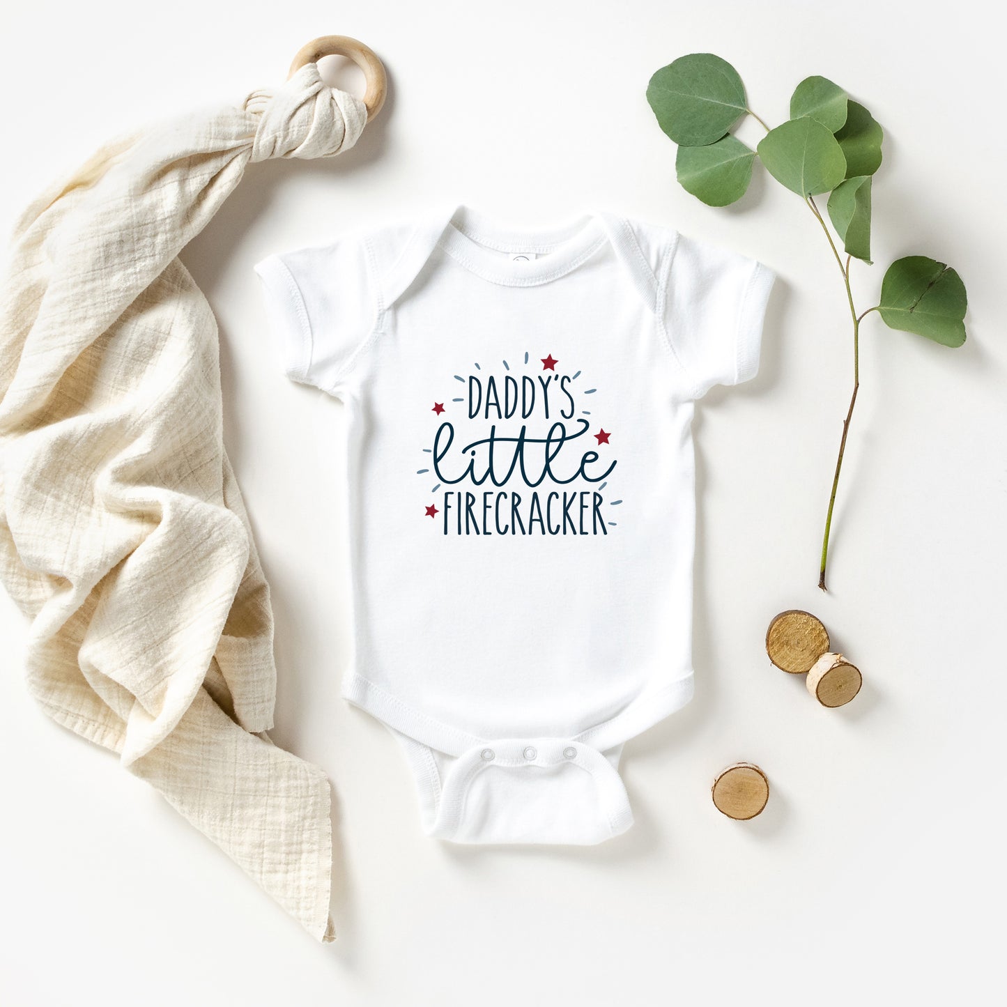 Daddy's Little Firecracker | Baby Graphic Short Sleeve Onesie