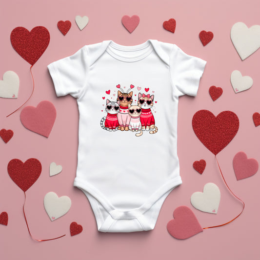 Valentine Kittens | Baby Graphic Short Sleeve Onesie