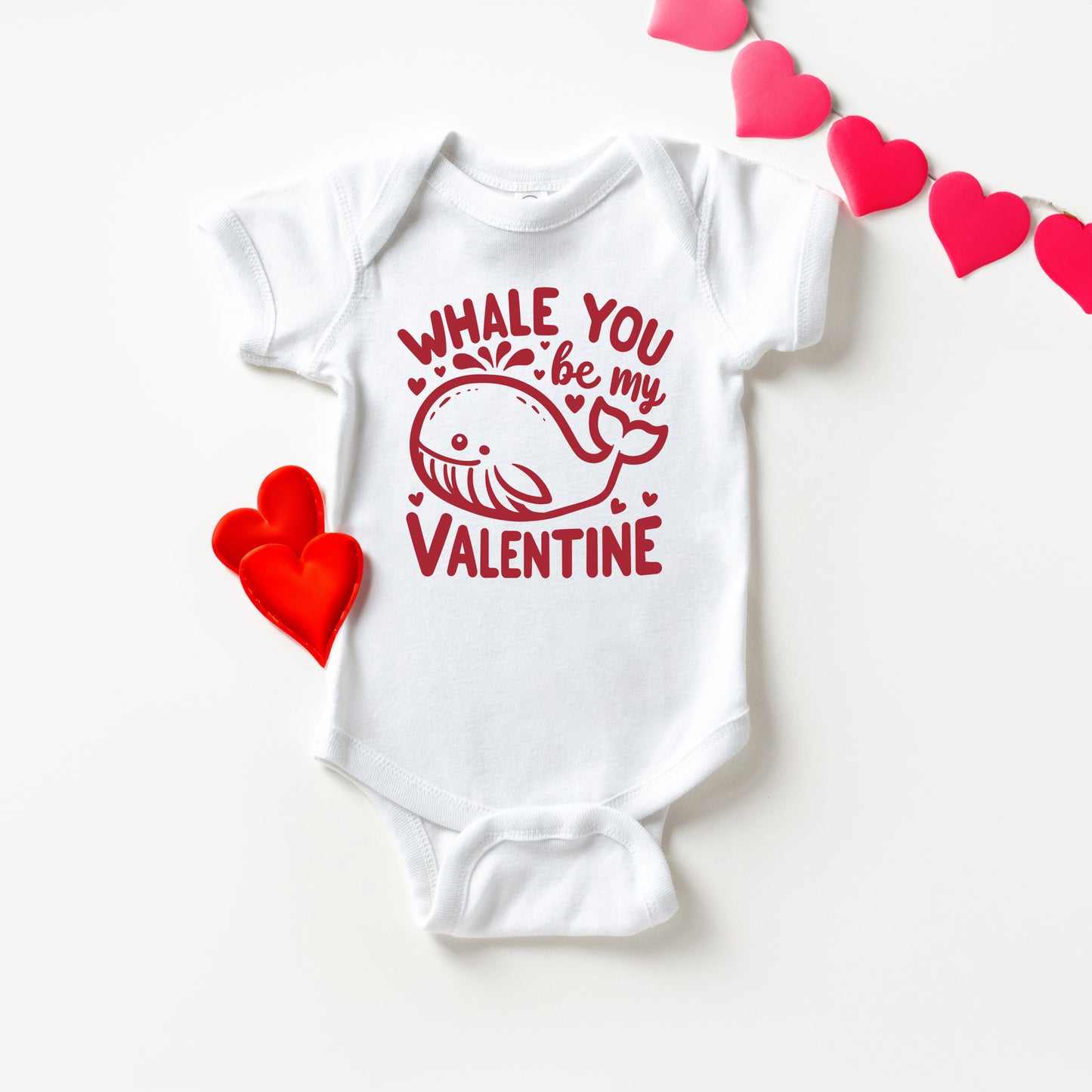 Valentines Whale | Baby Graphic Short Sleeve Onesie