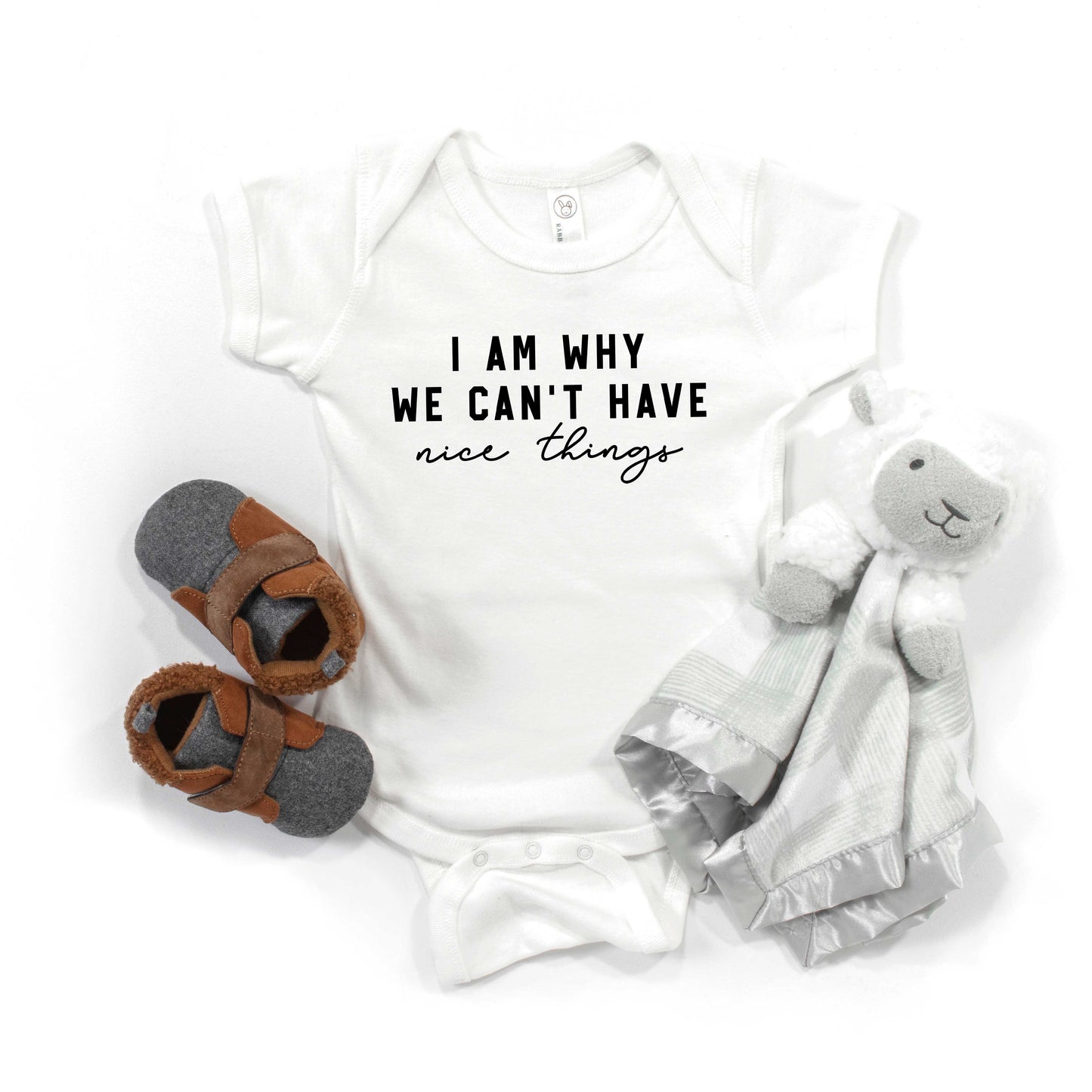 Can't Have Nice Things Cursive | Baby Graphic Short Sleeve Onesie