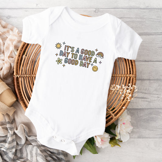 It's A Good Day To Have A Good Day Colorful | Baby Graphic Short Sleeve Onesie