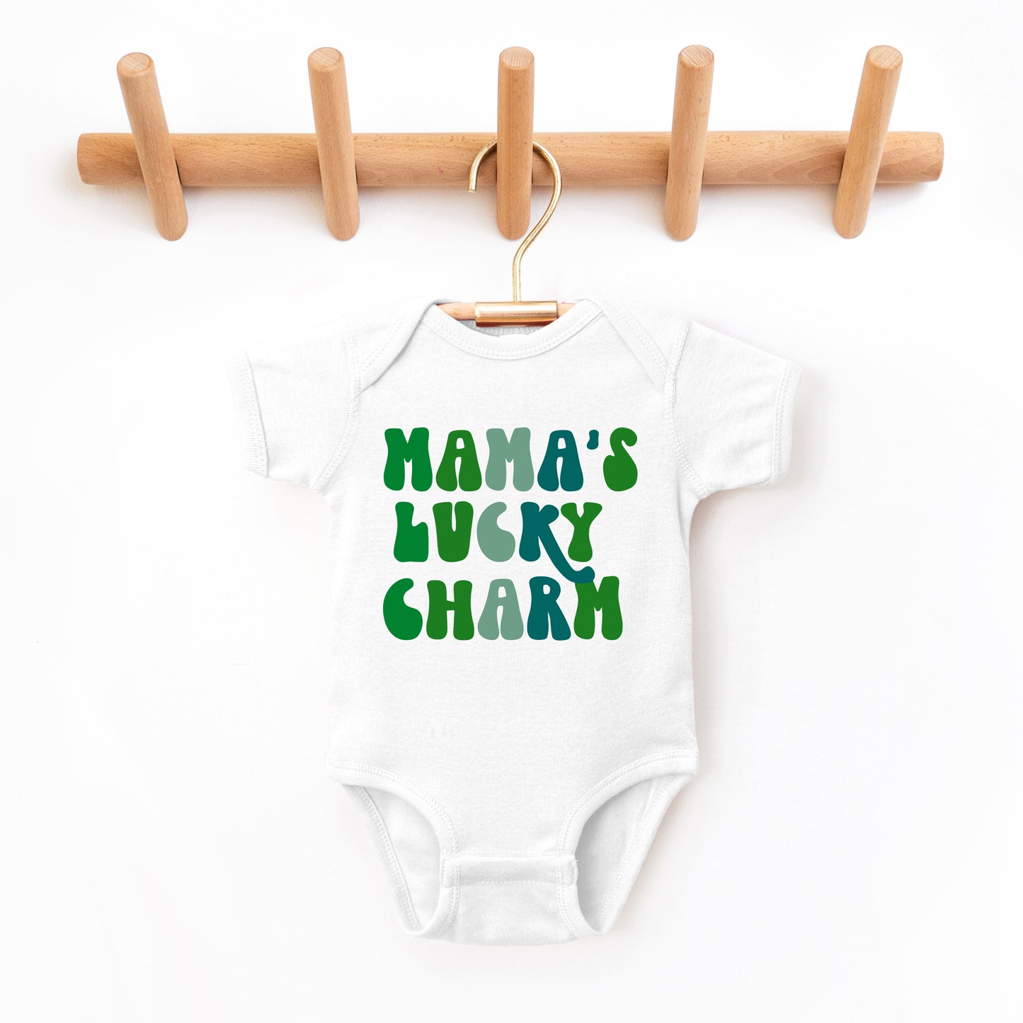 Mama's Lucky Charm | Baby Graphic Short Sleeve Onesie