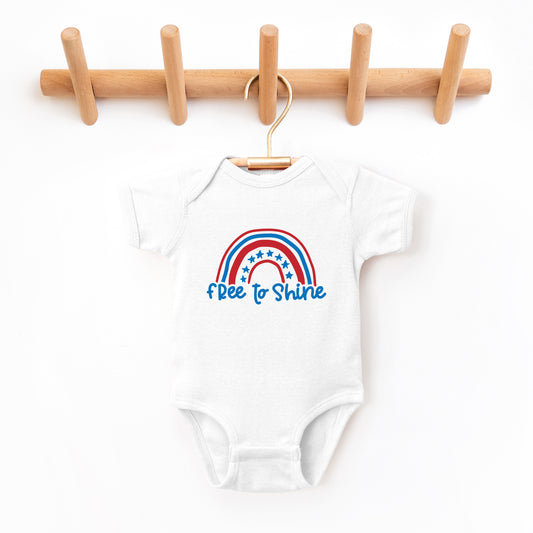 Free To Shine Rainbow | Baby Graphic Short Sleeve Onesie