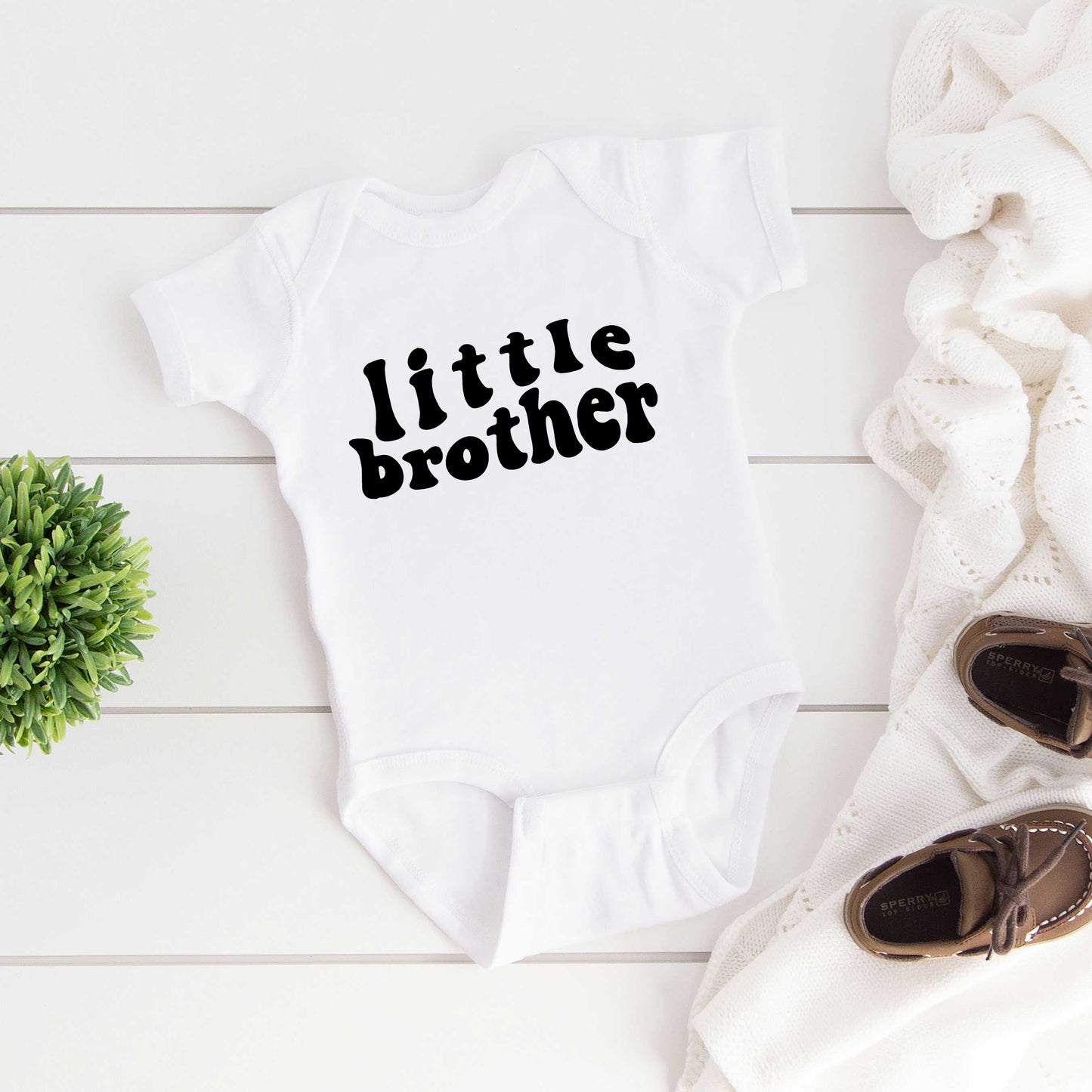 Little Brother Wavy | Baby Graphic Short Sleeve Onesie