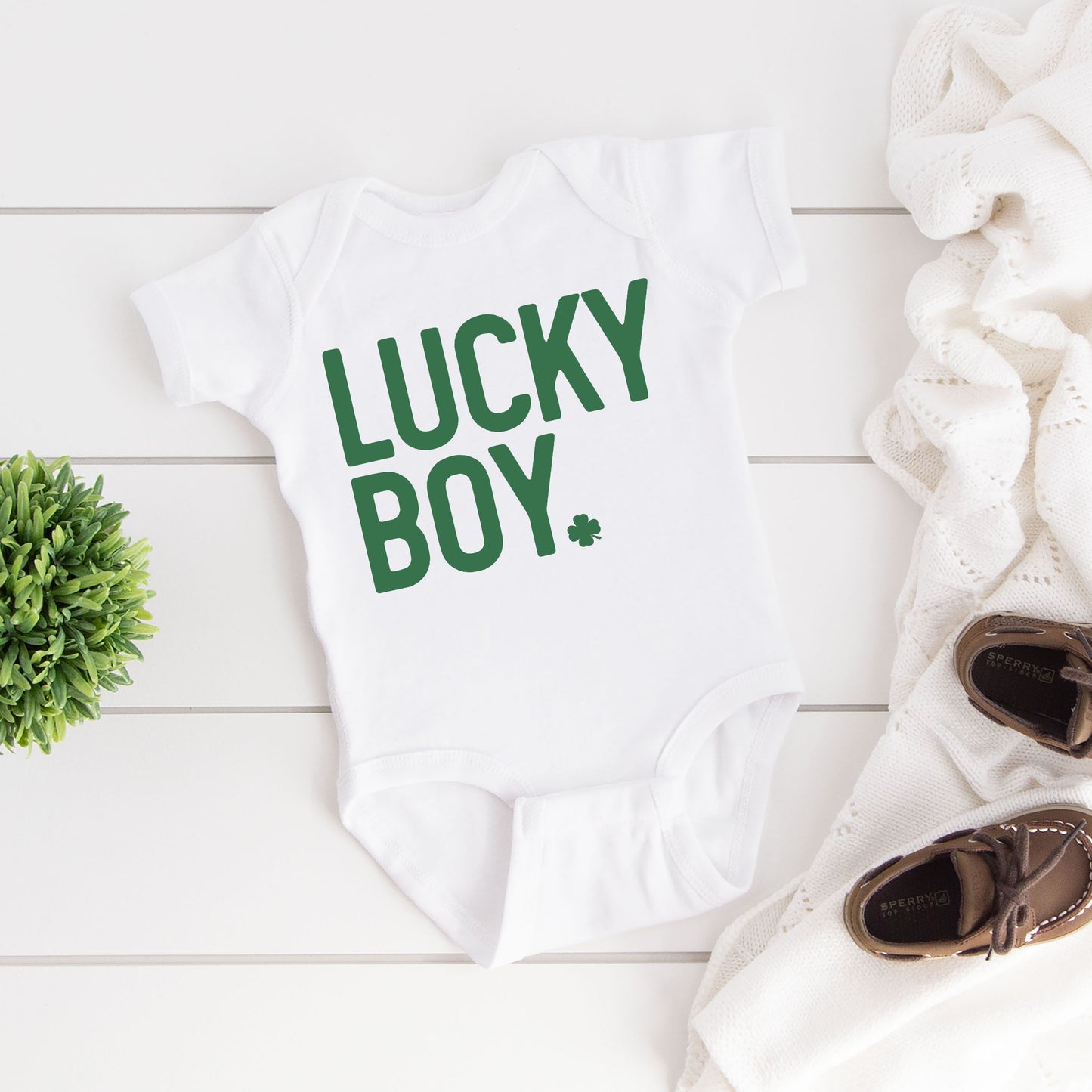 Lucky Boy Bold | Baby Graphic Short Sleeve Onesie