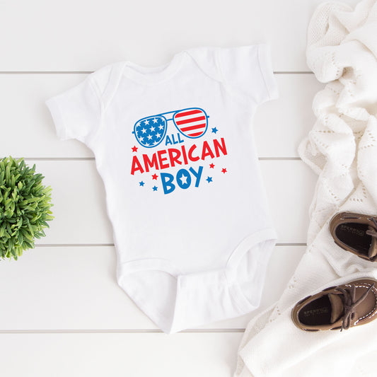 All American Boy Sunglasses | Baby Graphic Short Sleeve Onesie