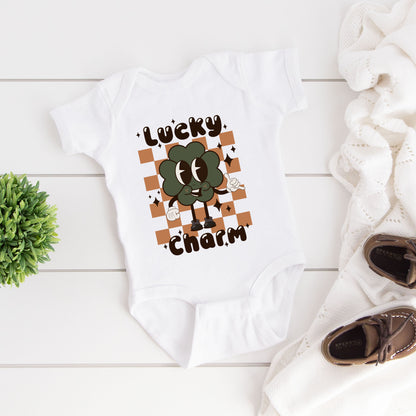 Lucky Charm Checkered | Baby Graphic Short Sleeve Onesie