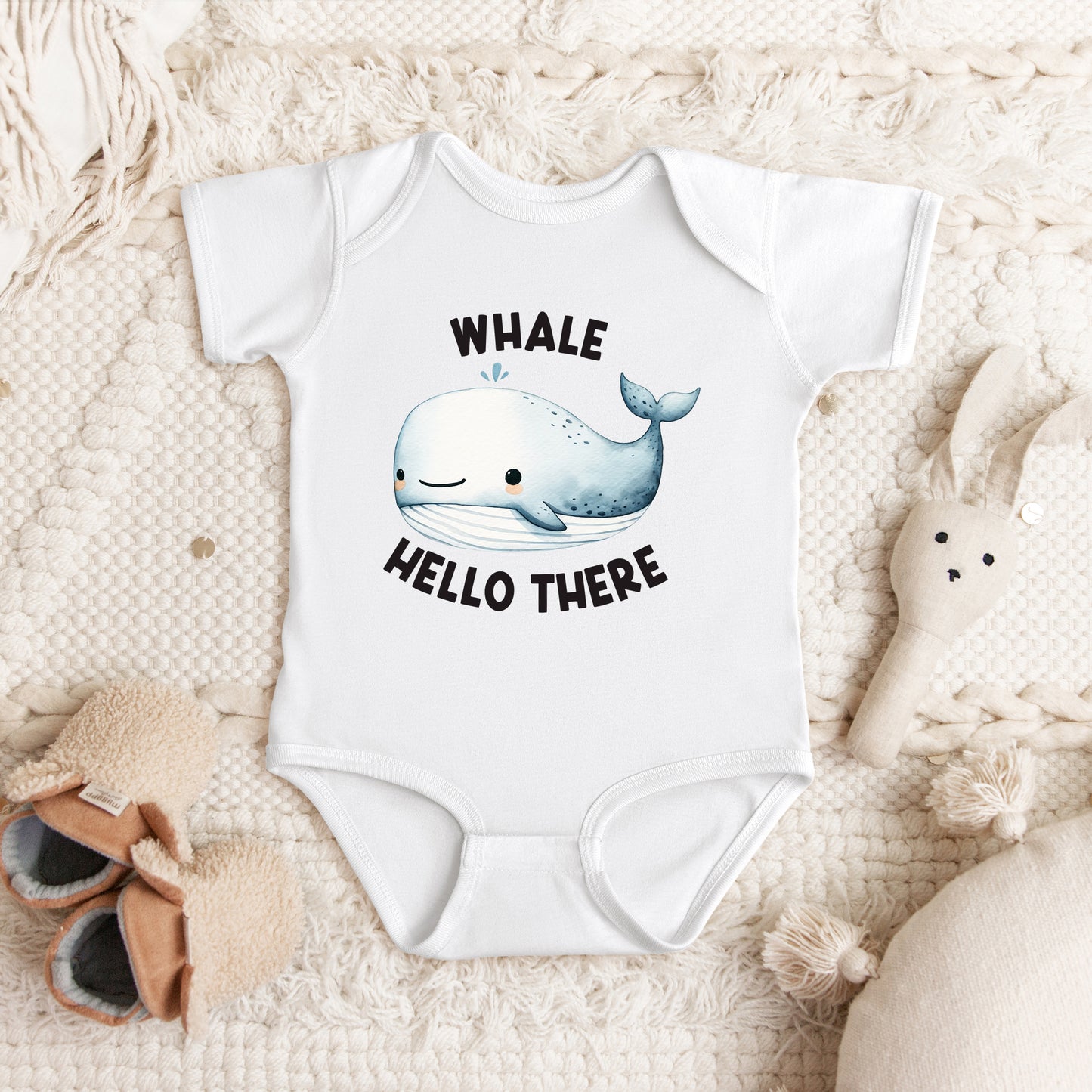 Whale Hello There | Baby Graphic Short Sleeve Onesie