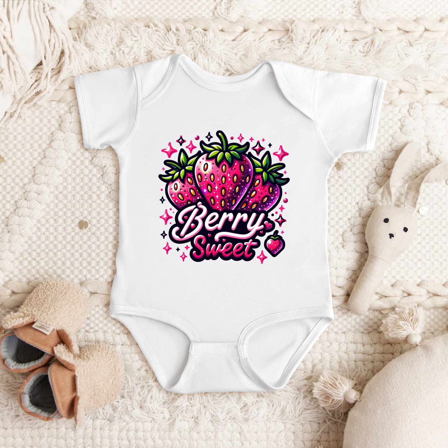 Berry Sweet Strawberry | Baby Graphic Short Sleeve Onesie