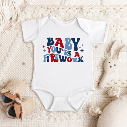 Baby You're A Firework Retro | Baby Graphic Short Sleeve Onesie