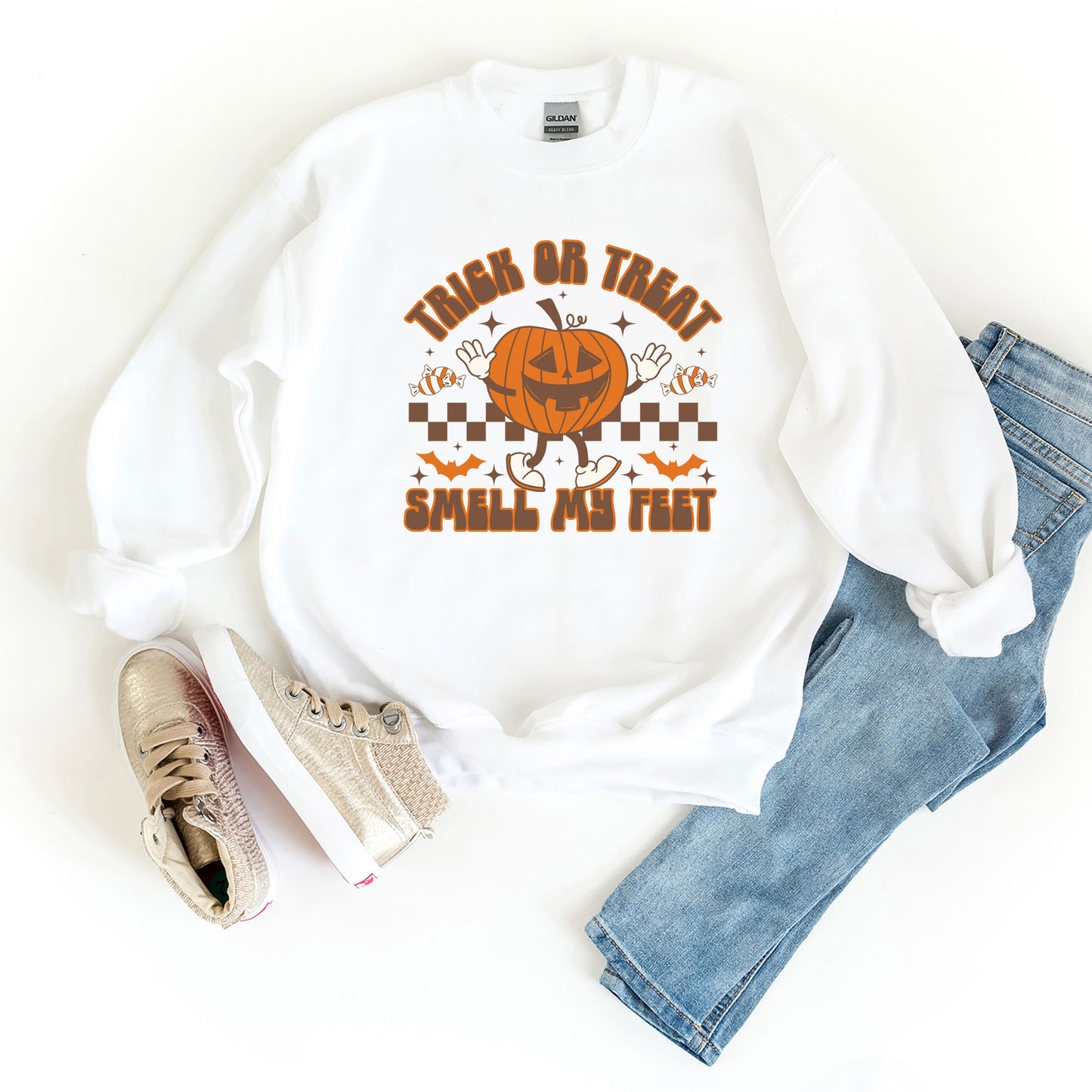 Smell My Feet Checkered | Youth Graphic Sweatshirt