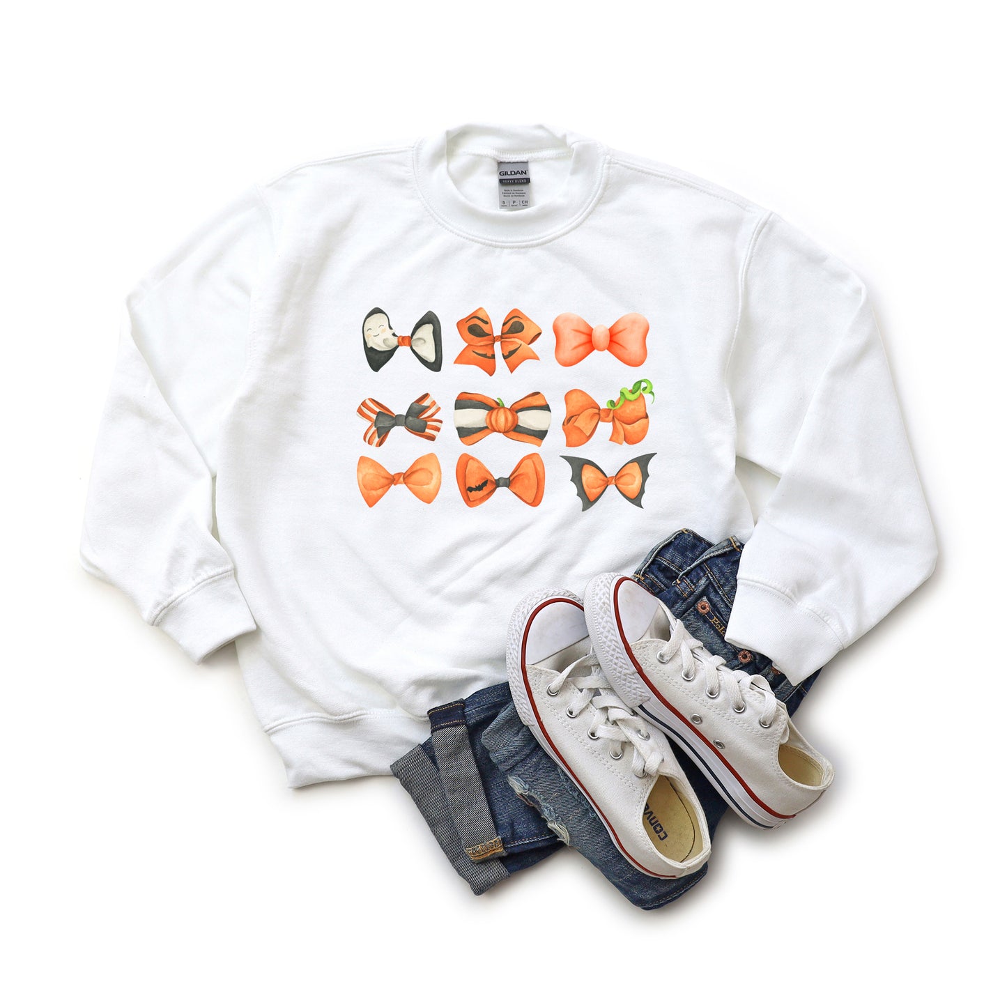 Coquette Girl Halloween Bow Chart | Youth Graphic Sweatshirt