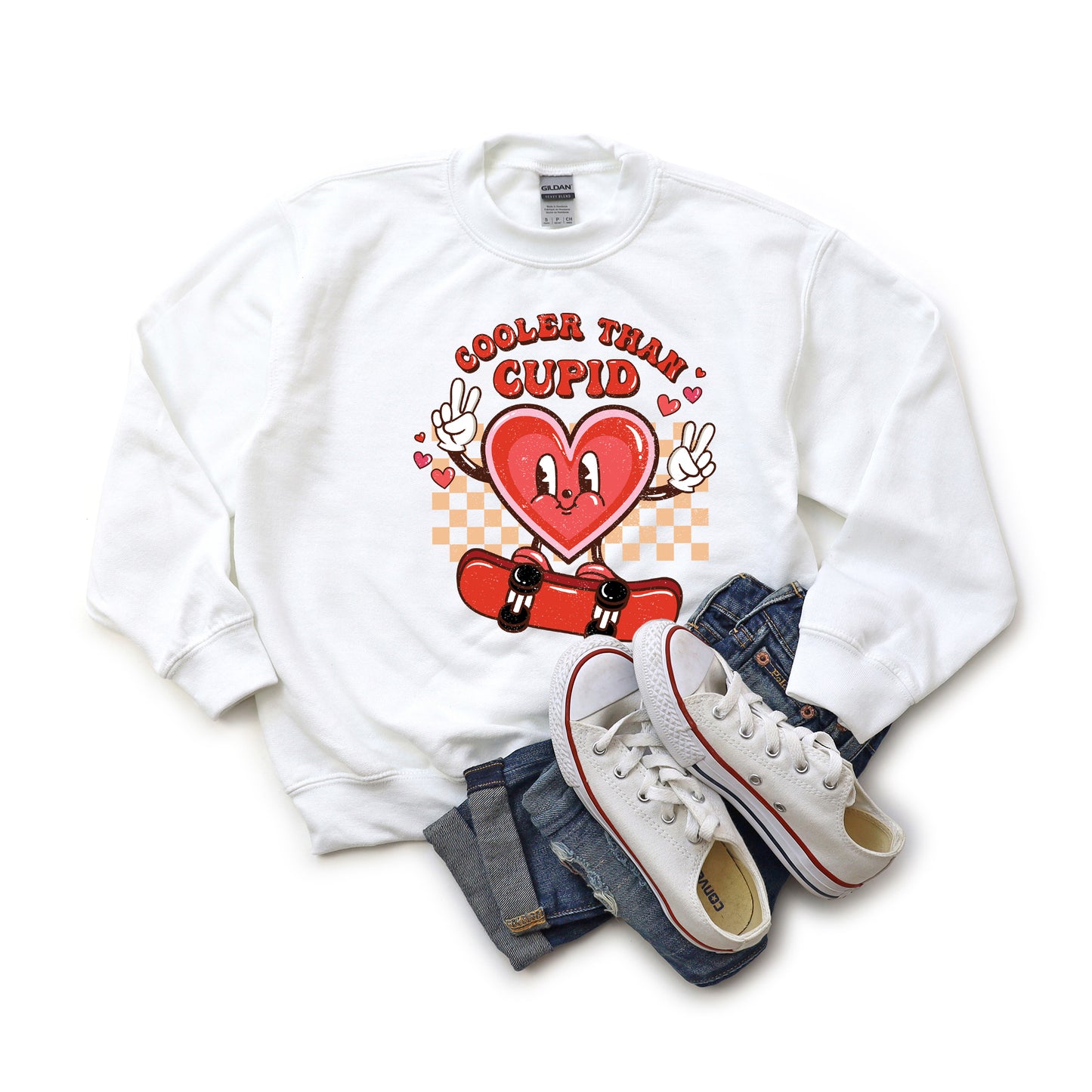 Cooler Than Cupid Skater | Youth Graphic Sweatshirt