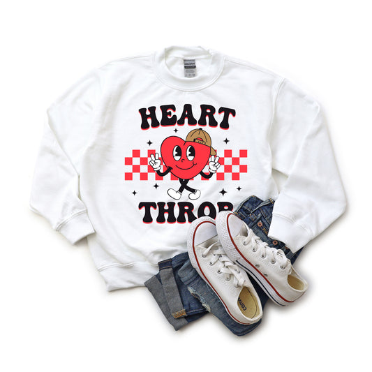 Checkered Heart Throb | Youth Graphic Sweatshirt