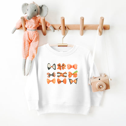 Coquette Girl Halloween Bow Chart | Toddler Graphic Sweatshirt