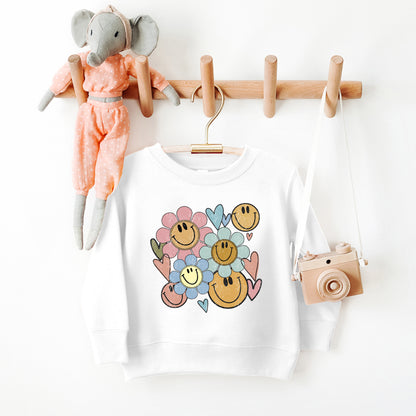 Flower Smiley Face | Toddler Graphic Sweatshirt