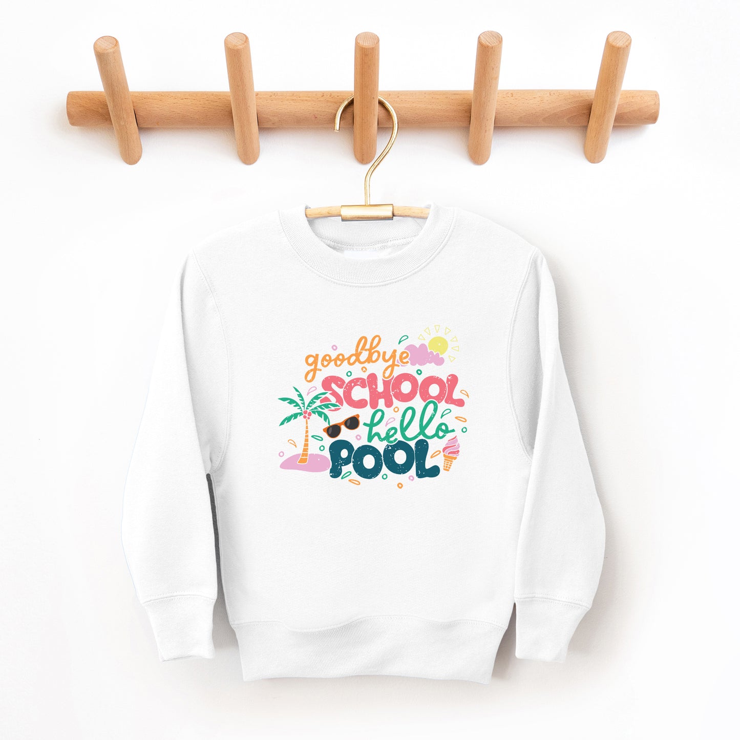 Goodbye School Hello Pool | Youth Graphic Sweatshirt