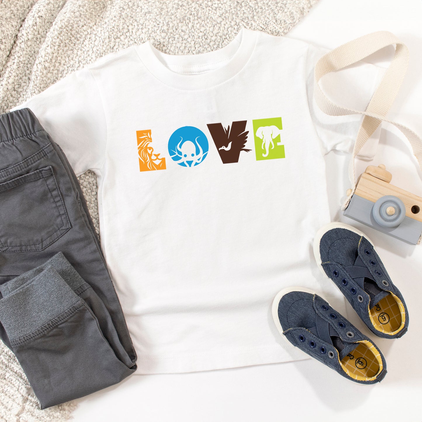 Love With Animal Letters | Toddler Graphic Short Sleeve Tee