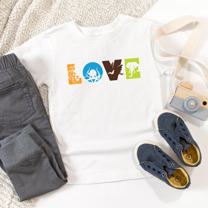 Love With Animal Letters | Toddler Graphic Short Sleeve Tee