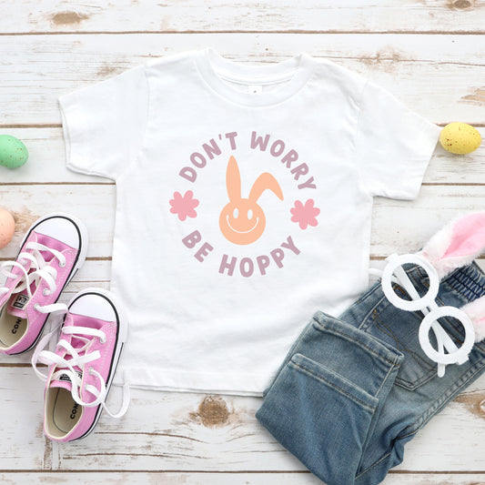 Don't Worry Be Hoppy Bunny | Toddler Graphic Short Sleeve Tee