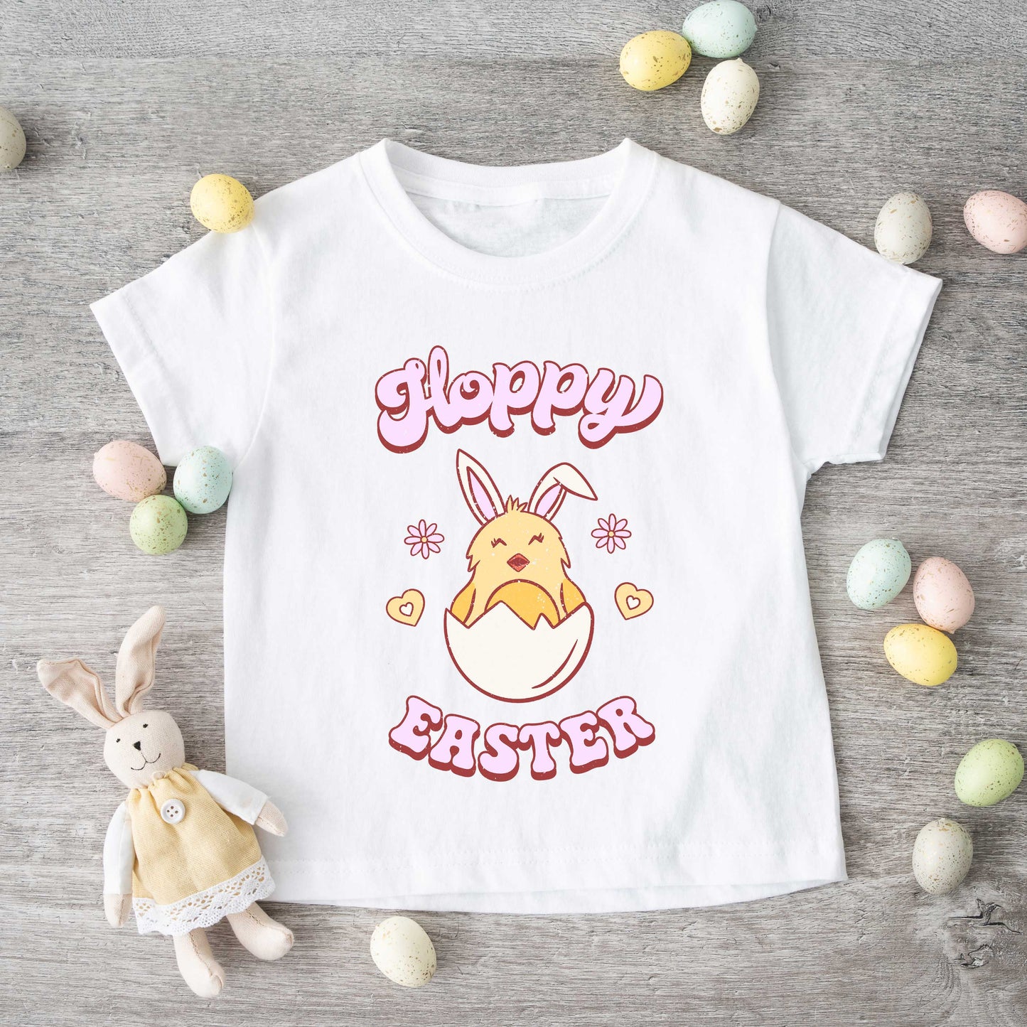 Hoppy Easter Chick Colorful | Toddler Graphic Short Sleeve Tee