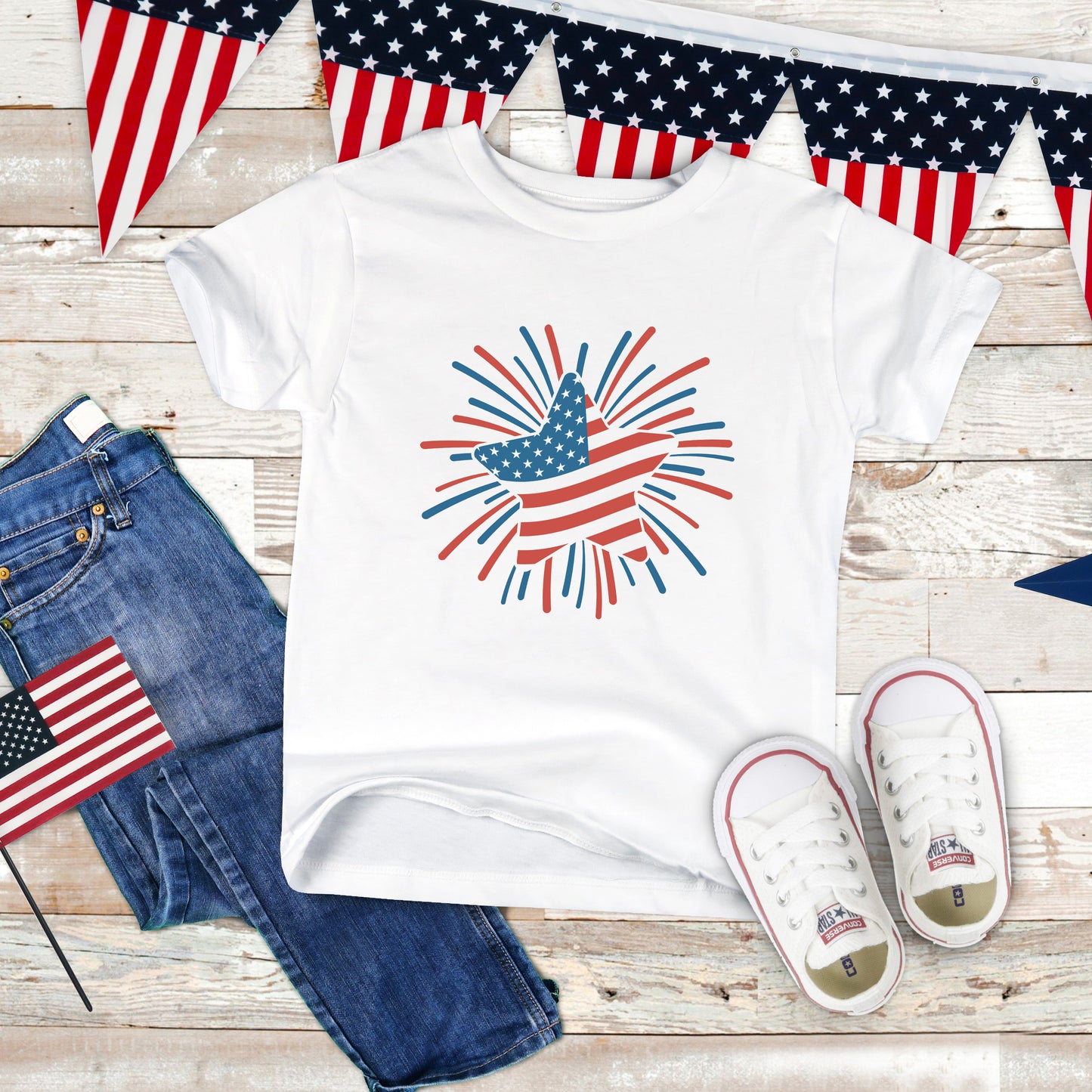 Star Flag Firework | Toddler Graphic Short Sleeve Tee