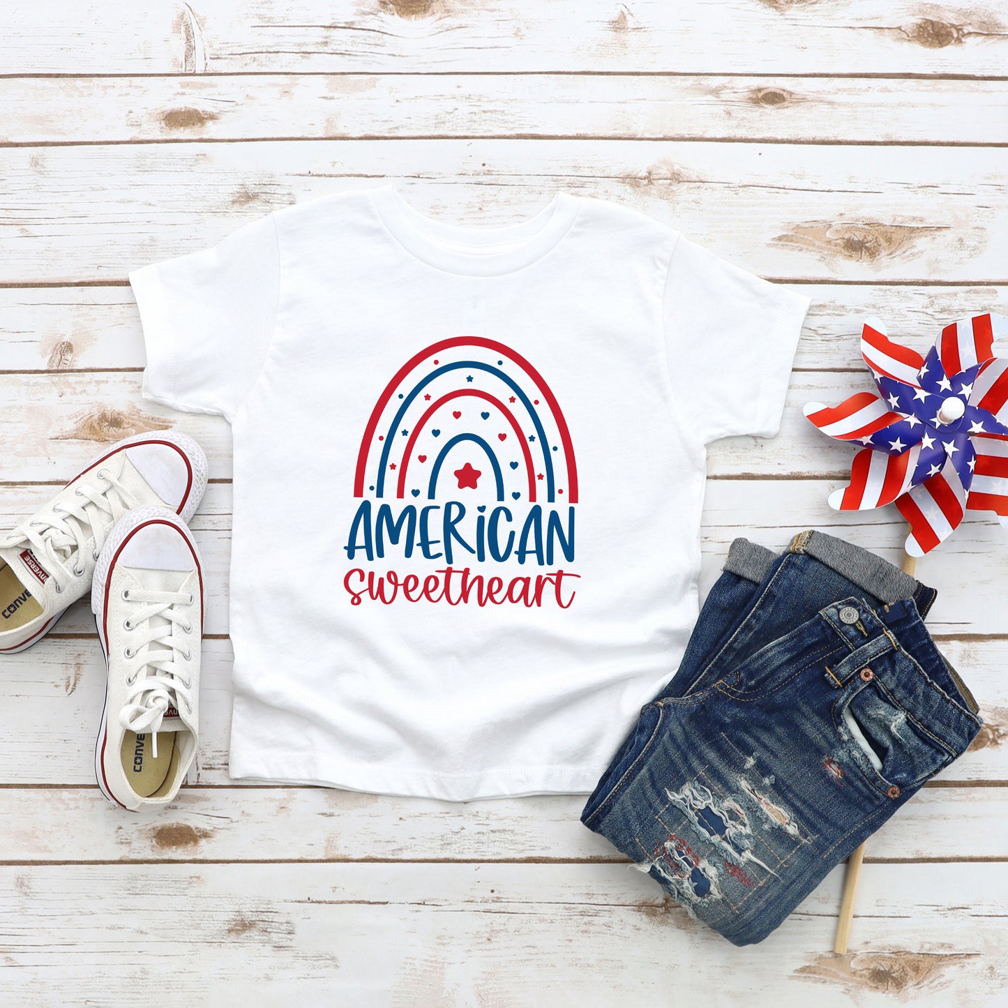 American Sweetheart Rainbow | Toddler Graphic Short Sleeve Tee